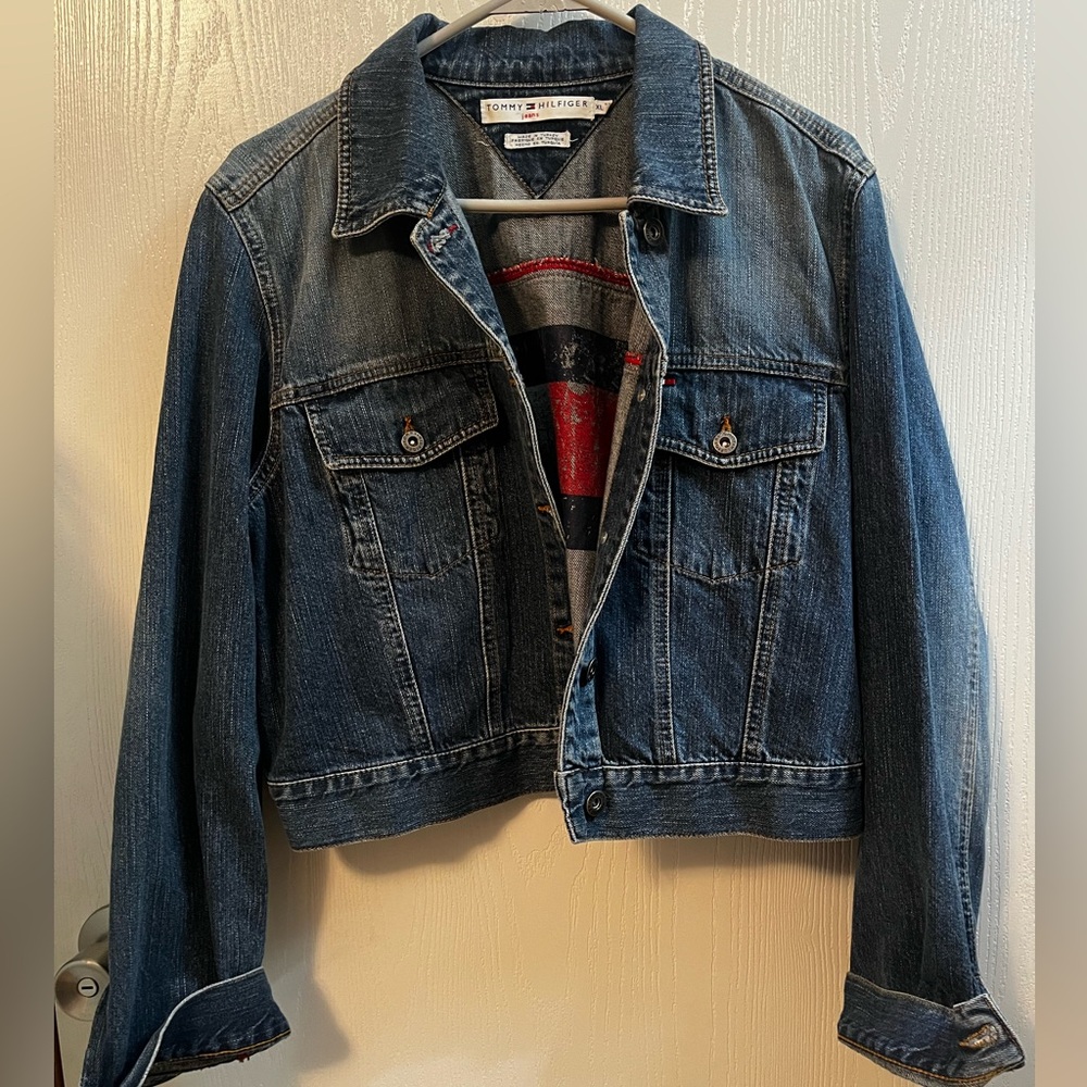 Vintage Tommy Hilfiger Blue Denim Button Up Jean Jacket Made in Turkey XL